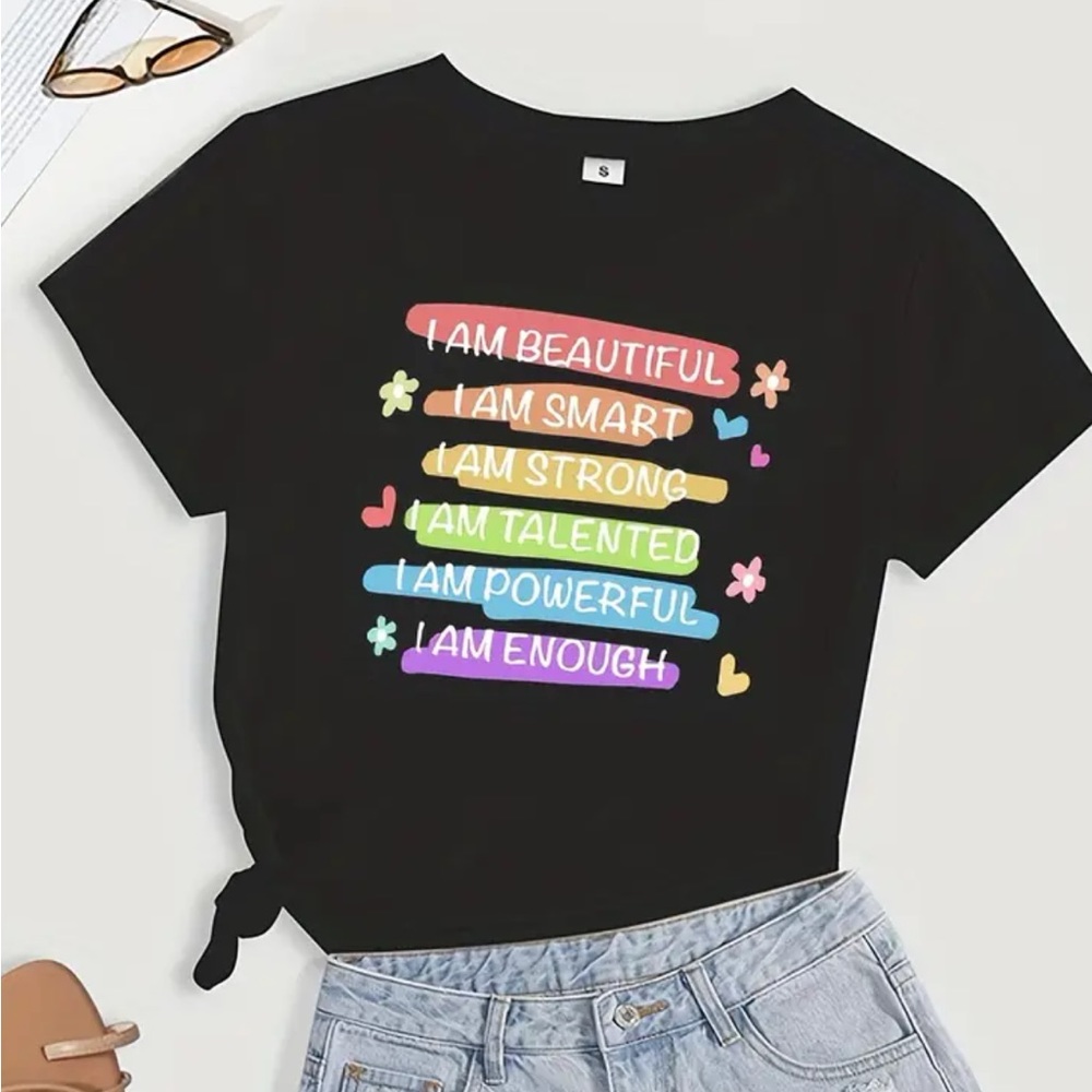 NWT black inspirational short sleeve tee! Size M